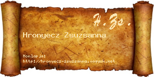 Hronyecz Zsuzsanna névjegykártya